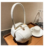 Round Ball Women's Handbag Brand Designer Bowling Bag PU Leather Mini Shoulder Bags Female Luxury Purse Fashion Armpit Bag