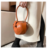 Round Ball Women's Handbag Brand Designer Bowling Bag PU Leather Mini Shoulder Bags Female Luxury Purse Fashion Armpit Bag