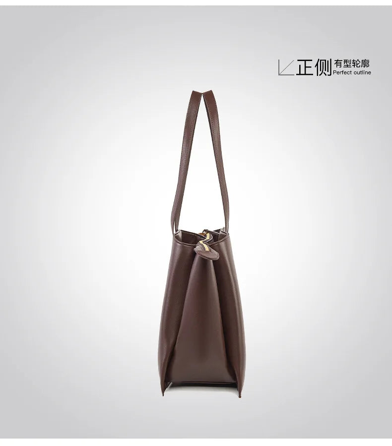 Women's Handbag, High-End Fashion Shoulder Bag, Simple Solid Color Casual Bag, Commuting and Shopping Tote Bag, Large Capacity Tote Bag