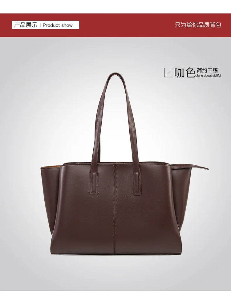 Women's Handbag, High-End Fashion Shoulder Bag, Simple Solid Color Casual Bag, Commuting and Shopping Tote Bag, Large Capacity Tote Bag