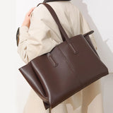 Women's Handbag, High-End Fashion Shoulder Bag, Simple Solid Color Casual Bag, Commuting and Shopping Tote Bag, Large Capacity Tote Bag