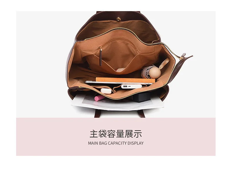 Women's Handbag, High-End Fashion Shoulder Bag, Simple Solid Color Casual Bag, Commuting and Shopping Tote Bag, Large Capacity Tote Bag