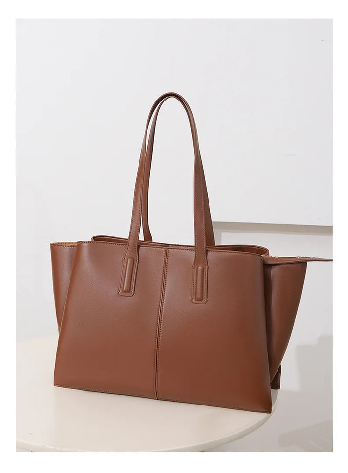 Women's Handbag, High-End Fashion Shoulder Bag, Simple Solid Color Casual Bag, Commuting and Shopping Tote Bag, Large Capacity Tote Bag