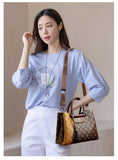 Elegant Women's Handbag Unique Handle Design Featuring a Stylish Pattern Spacious Interior  Adjustable Strap Functionality
