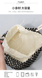 Simple Casual Handwoven Wooden Bead Handbag New Retro Versatile Summer Vacation Handheld Women's Shoulder Bags Water Bucket Bag