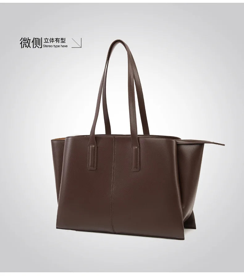 Women's Handbag, High-End Fashion Shoulder Bag, Simple Solid Color Casual Bag, Commuting and Shopping Tote Bag, Large Capacity Tote Bag